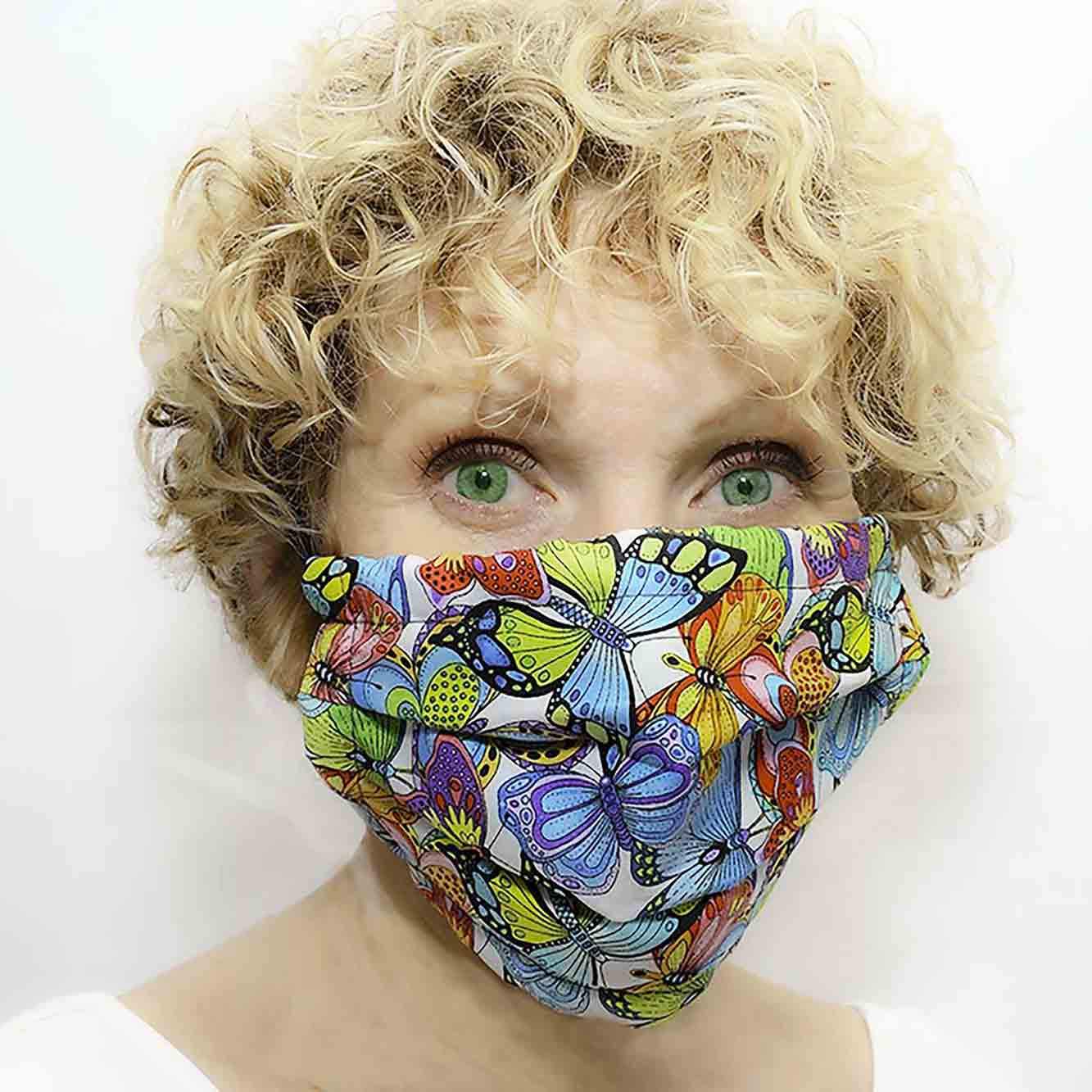 Mosaic Butterflies Weighted Blankets Washable Mask