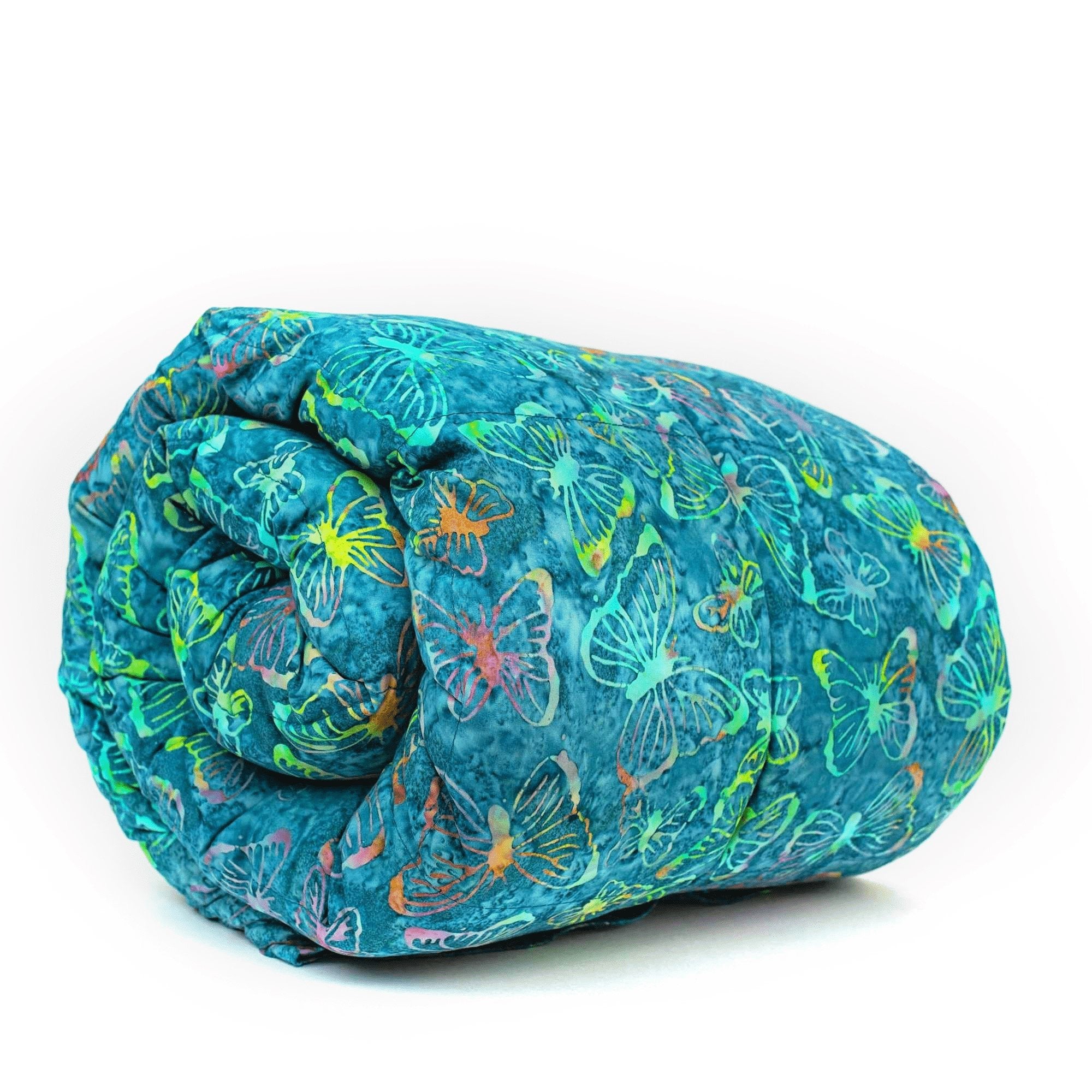 Mosaic Weighted Blankets Butterflies on Teal Weighted Blanket