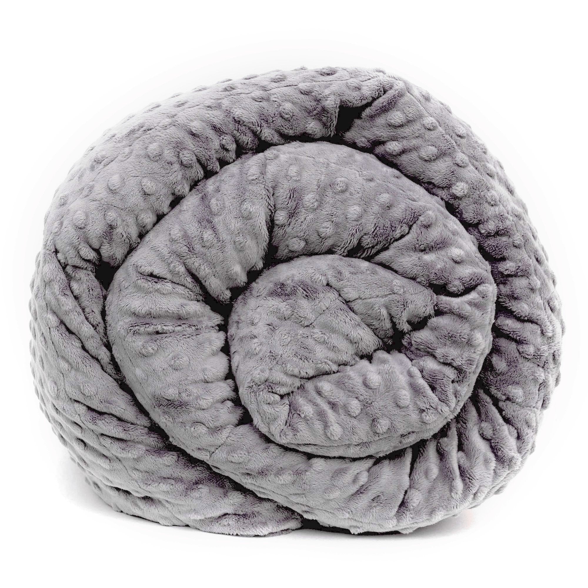 Gray Minky Weighted Blanket is a Light Grey Color Soft to the Touch Mosaic Weighted Blankets