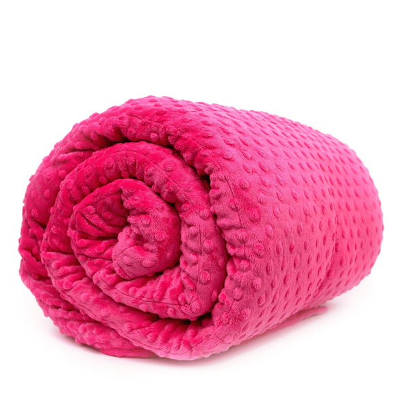 Pink Minky Weighted Blanket Improves Sleep Anxiety and Mood Mosaic Weighted Blankets